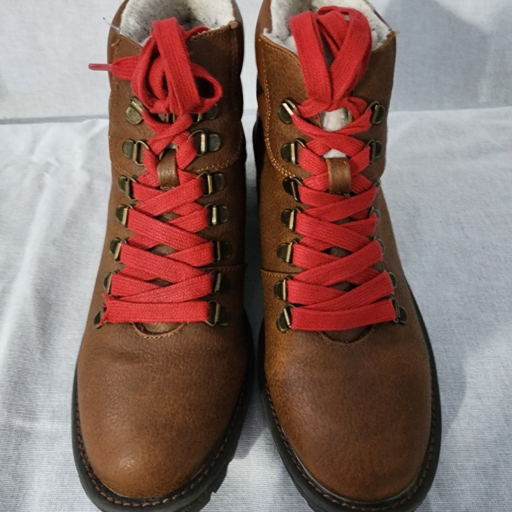 Sugar Womens Marisol Lug Sole Lace-Up Hiking Boots Brown Size 9M